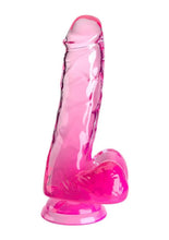 Load image into Gallery viewer, King Cock Clear Dildo with Balls - Clear/Pink - 6in
