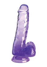 Load image into Gallery viewer, King Cock Clear Dildo with Balls - Clear/Purple - 6in
