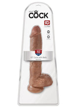 Load image into Gallery viewer, King Cock Dildo with Balls - Caramel/Tan - 10in
