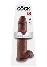 Load image into Gallery viewer, King Cock Dildo with Balls - Chocolate - 12in
