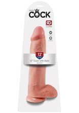 Load image into Gallery viewer, King Cock Dildo with Balls - Vanilla - 12in
