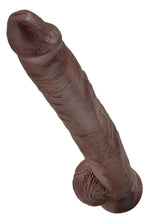 Load image into Gallery viewer, King Cock Dildo with Balls - Chocolate - 14in
