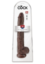 Load image into Gallery viewer, King Cock Dildo with Balls - Chocolate - 14in
