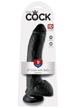 Load image into Gallery viewer, King Cock Dildo with Balls - Black - 9in
