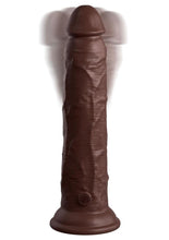 Load image into Gallery viewer, King Cock Elite Dual Density Vibrating Rechargeable Silicone Dildo with Remote Control Dildo - Chocolate - 9in

