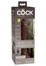 Load image into Gallery viewer, King Cock Elite Dual Density Vibrating Rechargeable Silicone with Remote Control Dildo - Chocolate - 7in
