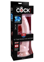 Load image into Gallery viewer, King Cock Plus Triple Density Dildo with Balls - Vanilla - 10in
