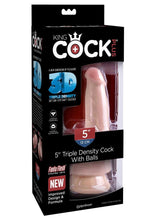 Load image into Gallery viewer, King Cock Plus Triple Density Dildo with Balls - Vanilla - 5in
