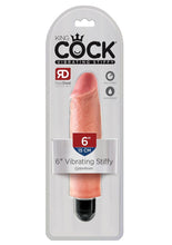 Load image into Gallery viewer, King Cock Vibrating Stiffy Dildo - Flesh/Vanilla - 6in
