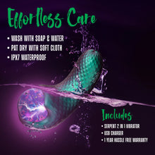 Load image into Gallery viewer, Temptasia Enchanted Serpent Rechargeable Silicone Dual Vibrator
