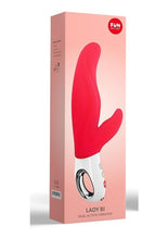 Load image into Gallery viewer, Lady Bi Silicone Vibrator with Clitoral Stimulator - India - Red
