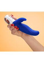 Load image into Gallery viewer, Lady Bi Silicone Vibrator with Clitoral Stimulator - Ultramarine
