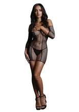 Load image into Gallery viewer, Le Desir Duo Net Sleeved Mini Dress - Black - One Size
