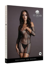 Load image into Gallery viewer, Le Desir Duo Net Sleeved Mini Dress - Black - One Size
