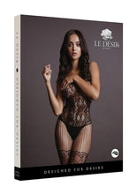 Load image into Gallery viewer, Le Desir Lace and Fishnet Bodystocking - Black - One Size
