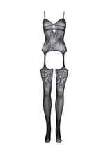 Load image into Gallery viewer, Le Desir Suspender Rhinestone Bodystocking
