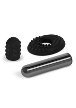 Load image into Gallery viewer, Le Wand Bullet Rechargeable Vibrator with Textured Silicone Sleeve and Ring - Black
