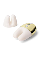Load image into Gallery viewer, Le Wand Double Vibe Rechargeable Silicone Rabbit Vibrator - Gold/White
