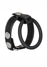 Load image into Gallery viewer, Leather Ball Spreader Cock Ring - Black - Large
