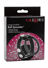Load image into Gallery viewer, Leather Ball Spreader Cock Ring - Black - Large
