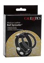 Load image into Gallery viewer, Leather Ball Spreader Cock Ring - Black - Medium
