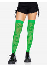 Load image into Gallery viewer, Leg Avenue 420 Net Thigh High - Green - One Size

