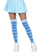 Load image into Gallery viewer, Leg Avenue Argyle Knit Over The Knee Socks - Blue - One Size
