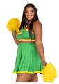 Load image into Gallery viewer, Leg Avenue Bring It Baddie Set Top with Cheer Logo, Pleated Skirt and Pom Pom

