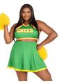 Load image into Gallery viewer, Leg Avenue Bring It Baddie Set Top with Cheer Logo, Pleated Skirt and Pom Pom

