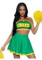 Load image into Gallery viewer, Leg Avenue Bring It Baddie Set Top with Cheer Logo, Pleated Skirt and Pom Pom
