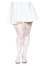 Load image into Gallery viewer, Leg Avenue Butterfly Net Tights - White - Queen/XLarge/XXLarge
