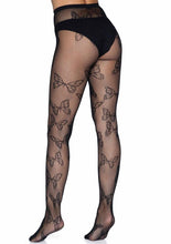 Load image into Gallery viewer, Leg Avenue Butterfly Net Tights - Black - One Size

