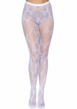 Load image into Gallery viewer, Leg Avenue Butterfly Net Tights - White - One Size
