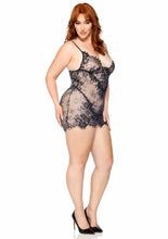 Load image into Gallery viewer, Leg Avenue Eyelash Lace Rhinestone Backless Mini Dress and G-String
