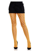 Load image into Gallery viewer, Leg Avenue Eyelet Net Tights - Neon Orange - One Size
