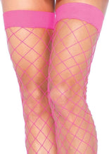 Load image into Gallery viewer, Leg Avenue Fence Net Thigh Highs - Pink - One Size
