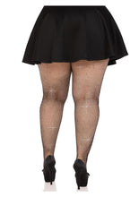 Load image into Gallery viewer, Leg Avenue Fishnet Crystalized Tights with Multi Sized Iridescent Rhinestones

