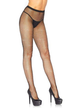 Load image into Gallery viewer, Leg Avenue Fishnet Crystalized Tights with Multi Sized Rhinestones - Black - One Size
