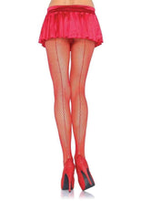 Load image into Gallery viewer, Leg Avenue Fishnet with Back Seam Pantyhose - Red - One Size
