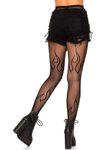 Load image into Gallery viewer, Leg Avenue Flame Net Tights - Black - One Size
