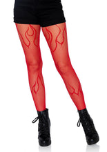 Load image into Gallery viewer, Leg Avenue Flame Net Tights - Red - One Size
