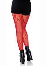 Load image into Gallery viewer, Leg Avenue Flame Net Tights - Red - One Size
