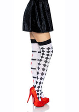 Load image into Gallery viewer, Leg Avenue Harlequin and Heart Thigh High
