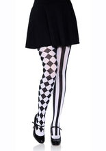 Load image into Gallery viewer, Leg Avenue Harlequin Pantyhose - Black/White - One Size
