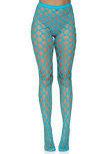 Load image into Gallery viewer, Leg Avenue Jumbo Pothole Net Tights - Blue/Neon Blue - One Size
