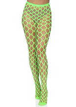 Load image into Gallery viewer, Leg Avenue Jumbo Pothole Net Tights - Green/Neon Green - One Size
