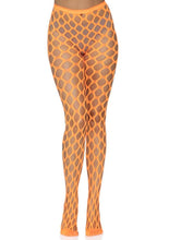 Load image into Gallery viewer, Leg Avenue Jumbo Pothole Net Tights - Neon Orange/Orange - One Size
