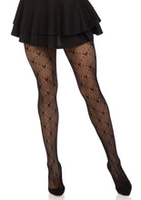 Load image into Gallery viewer, Leg Avenue Love Struck Heart Net Tights - Black - One Size
