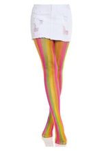 Load image into Gallery viewer, Leg Avenue Neon Rainbow Striped Tights

