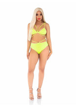 Load image into Gallery viewer, Leg Avenue Opaque Cage Strap Bra Top and Brazilian Briefs
